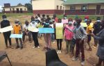 Enkhaba school childen at the HIV workshop – writing stories